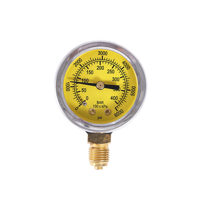 Κίτρινο μανόμετρο 54mm 63mm μετρητών πίεσης αερίου αυτοκινήτων φυσικού αερίου CNG