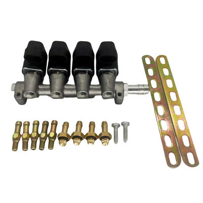 Αγορά Σιδηρόδρομος εγχέτη LPG/CNG από κράμα τεσσάρων ροών με αντίσταση 3 Ωμ για αυτοκίνητα CNG ή LPG τεσσάρων κυλίνδρων online manufacture